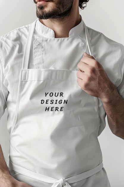 PSD white apron mockup