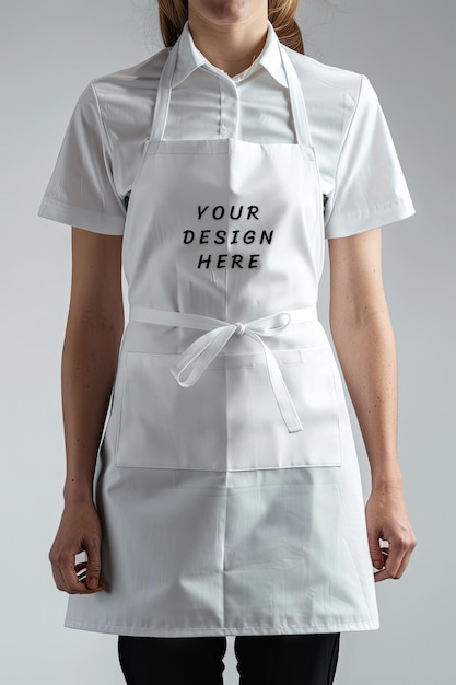 PSD white apron mockup