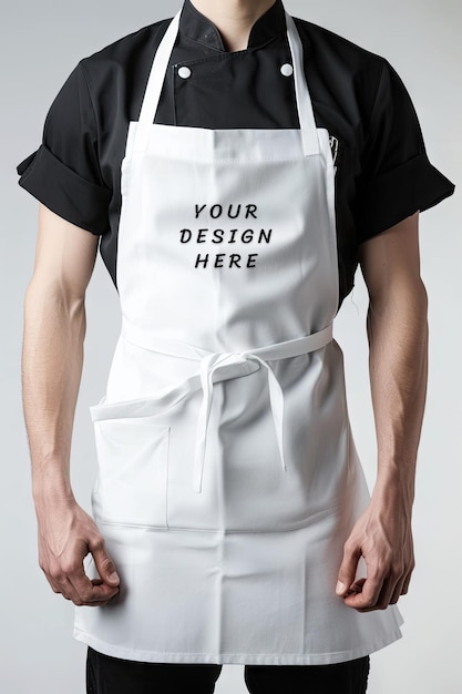 white apron mockup