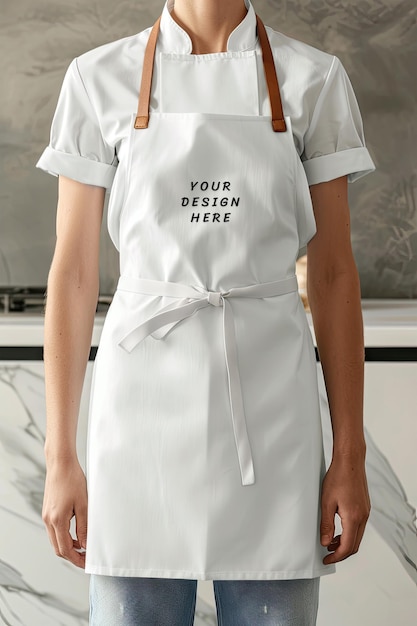 white apron mockup