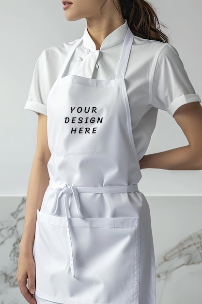 PSD white apron mockup