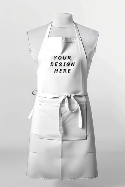 PSD white apron mockup