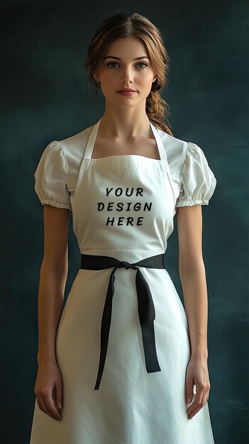 PSD white apron mockup