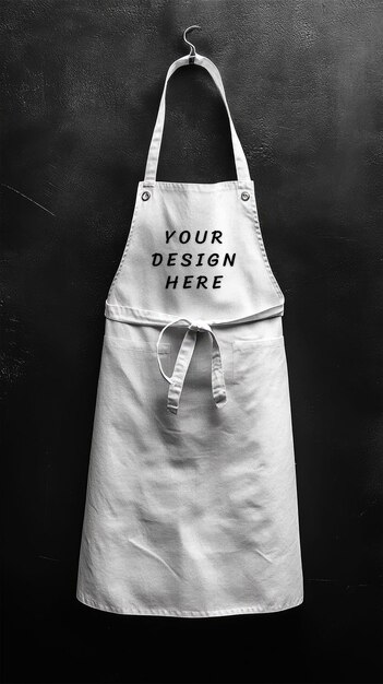 a white apron with the words your design on it