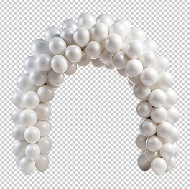 PSD white arch balloons transparent background