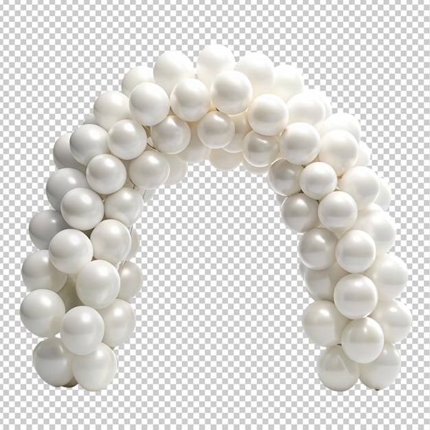 PSD white arch balloons transparent background