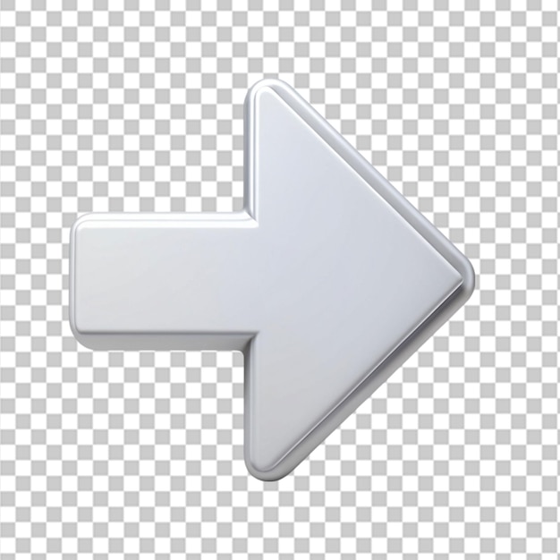 PSD white arrow icon on transparent background