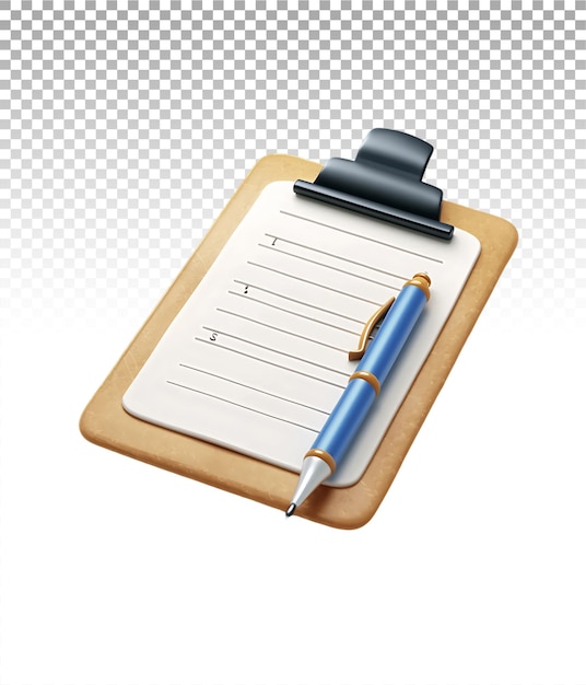 PSD white background isolated 3d icon of business clipboard