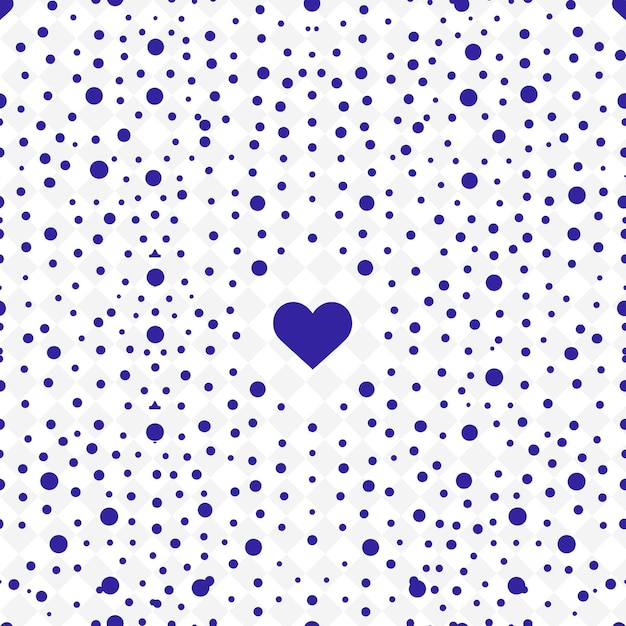 a white background with blue dots and a heart