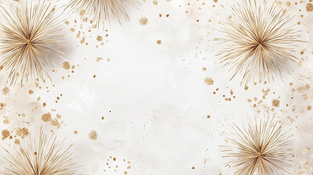 white background with small gold fireworks pattern