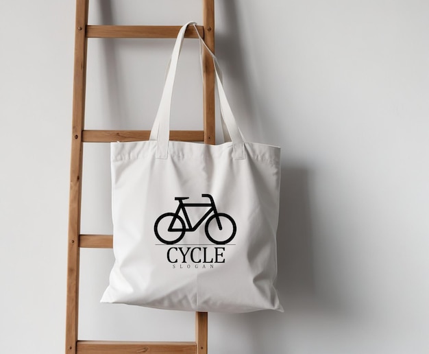 a white bag with a bicycle logo on it that says bicycle