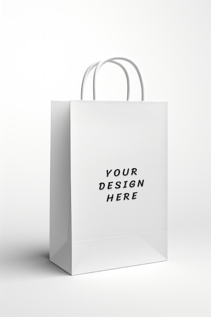 a white bag with the words your design design on it