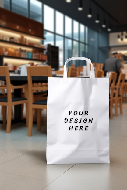 a white bag with the words your design design on it