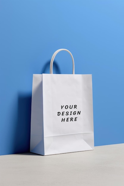 a white bag with the words your design here on it