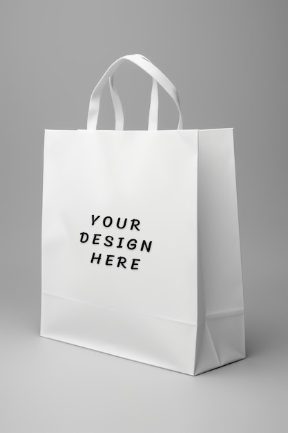 PSD a white bag with the words your design on it