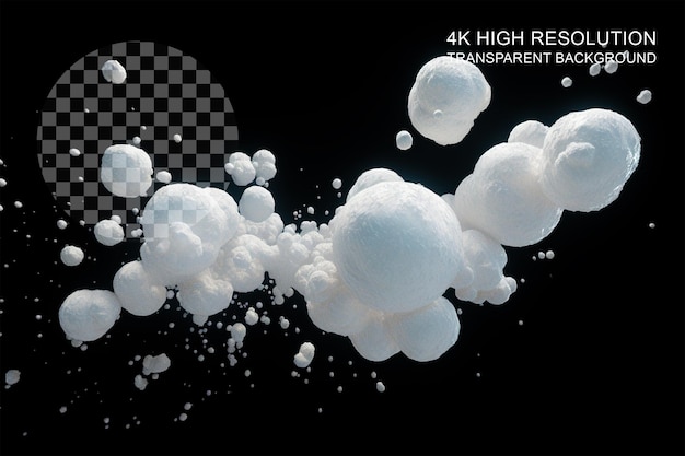 White ball soaring in the air reminiscent of a retro style on transparent background