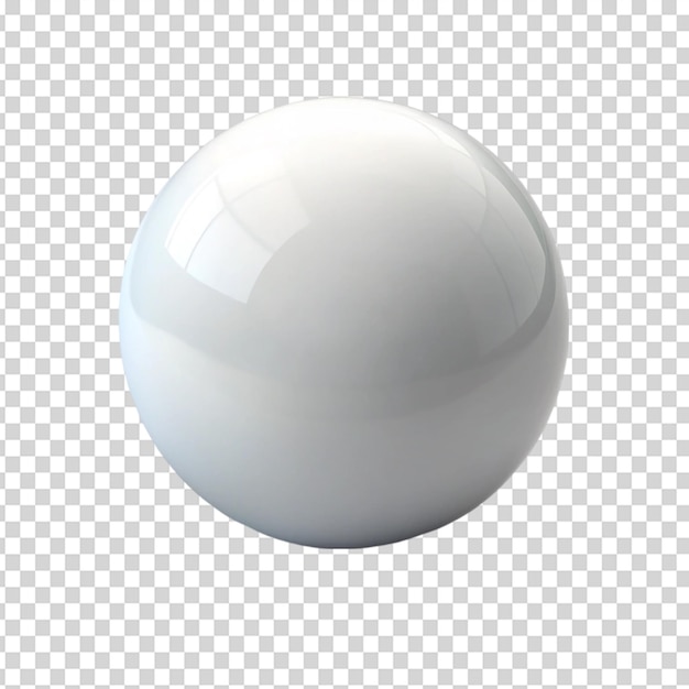 PSD white ball on transparent background