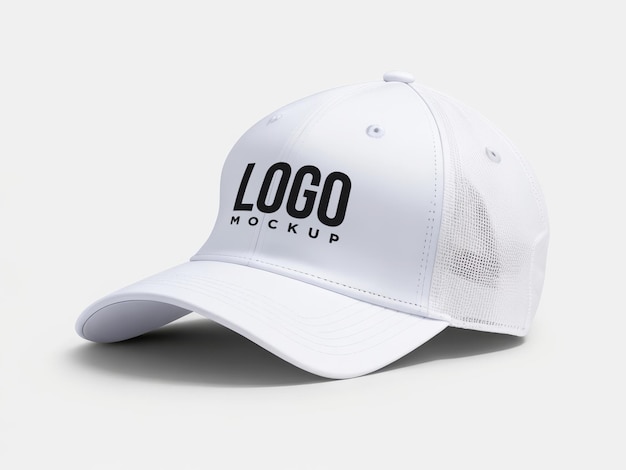 White baseball cap logo mockup PSD mockups