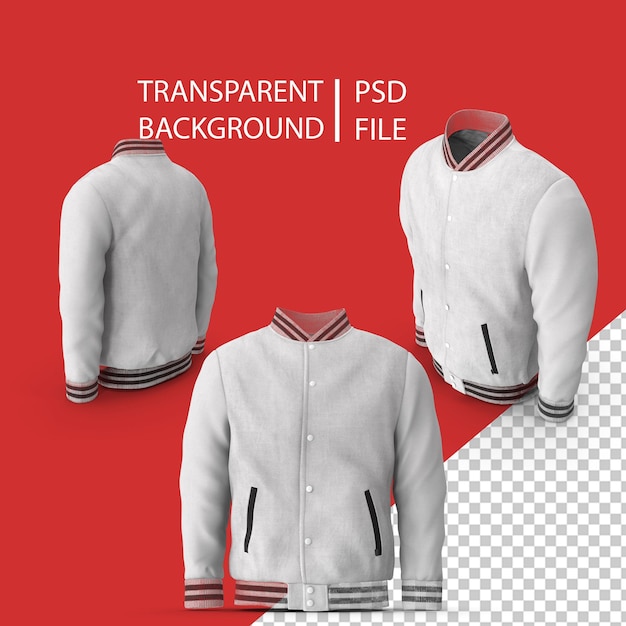 White Baseball Jacket PNG