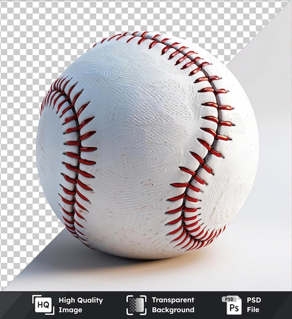 a white baseball with red stitching and a red stitching