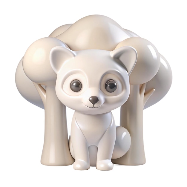 PSD a white bear figurine with a white nose and a brown nose