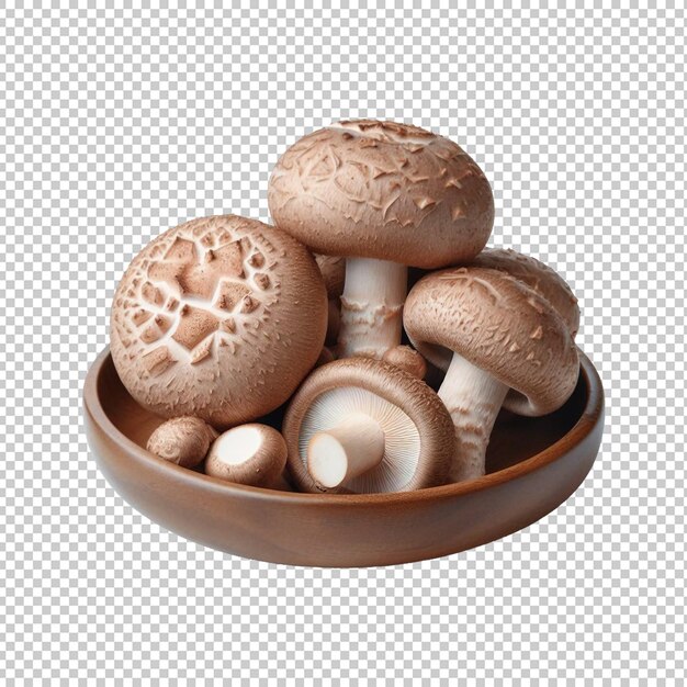 White beech mushrooms isolated on a transparent background Ai generative