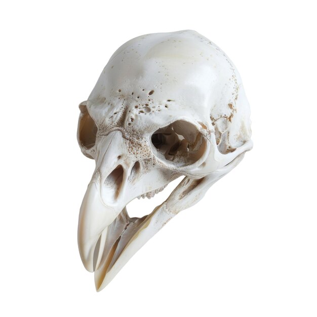 PSD white bird skull with open beak