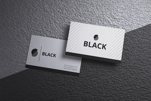 White and black business card mockup