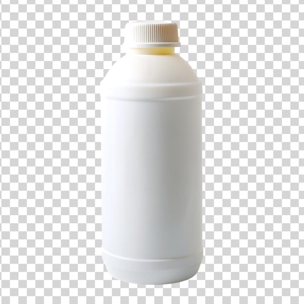 White blank plastic bottle isolated on transparent background