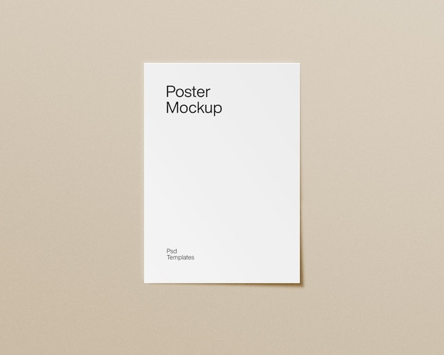 White Blank Poster Mockup Template Design PSD