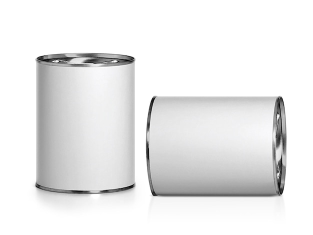 White Blank Tin can Metal Tin Can transparent backgroundxA