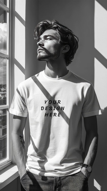 PSD white blank tshirt mockup