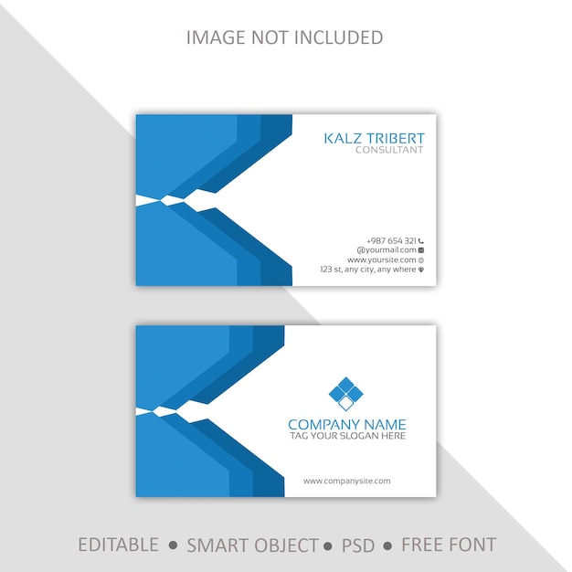 white blue business card template