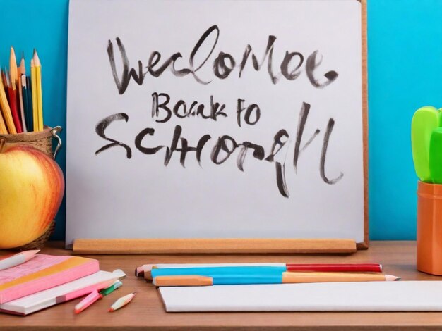 a white board with a message that says welcome back to school