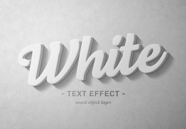 White bold 3d text effect