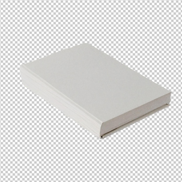 a white book with a white cover is shown on a white background