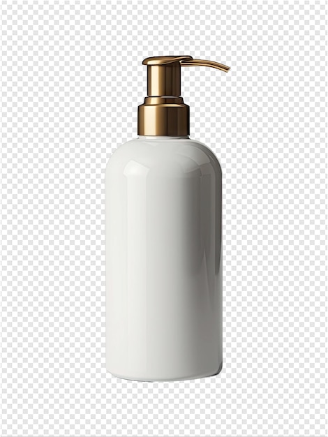 a white bottle of soap with a gold cap