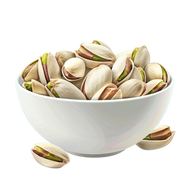 White Bowl Filled with Shelled Pistachios