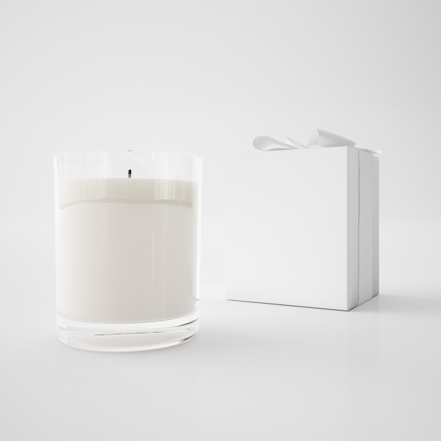 PSD white box and candle