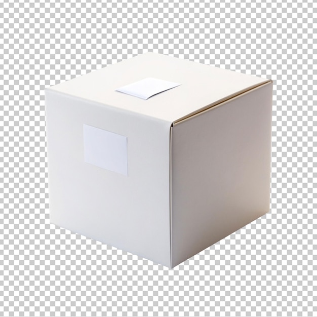 PSD a white box with a white sticker that says the top on transparent background