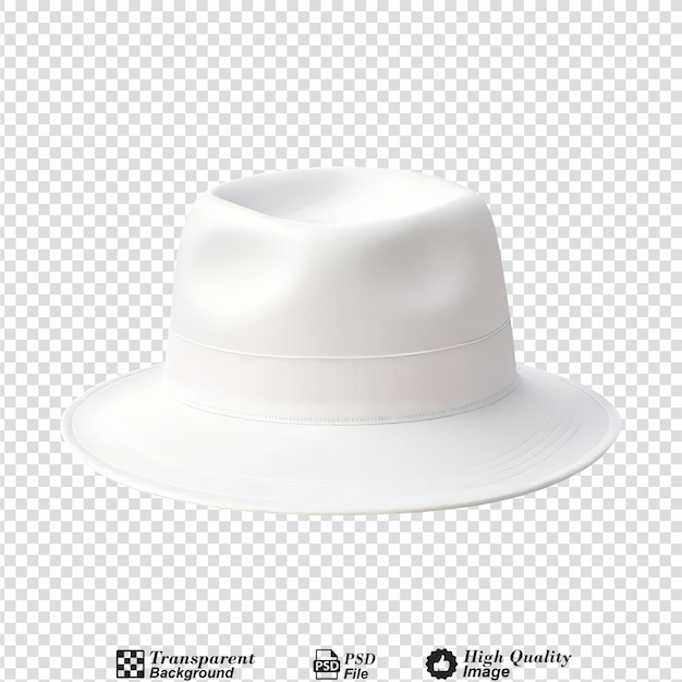 white bucket hat isolated on transparent background