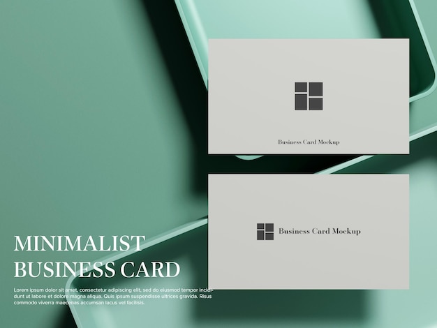 PSD white business card on minimalist elegant background