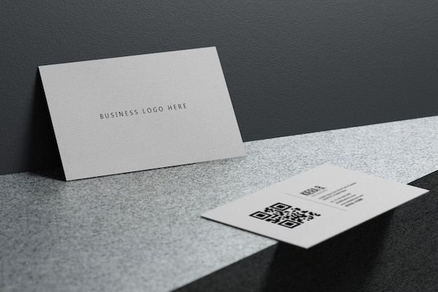 White business card paper mockup template with blank space cover