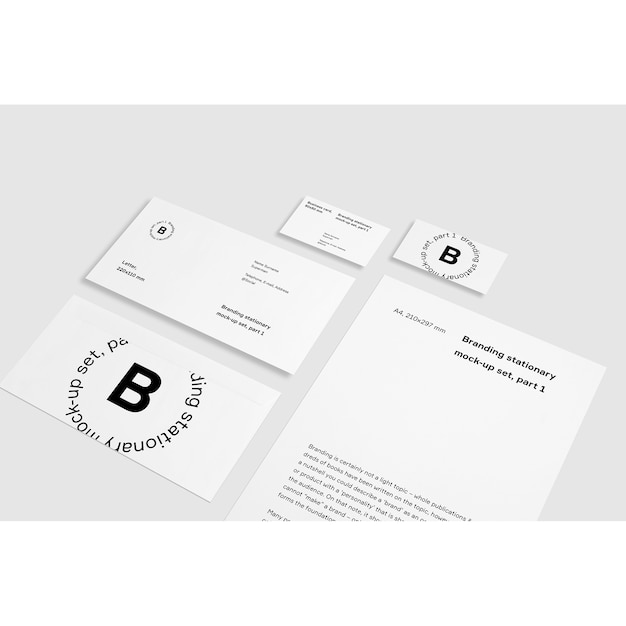 White business stationery mock up