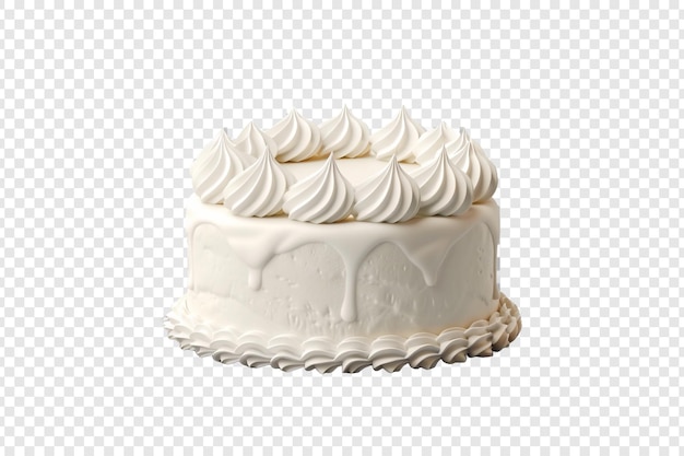 PSD white cake isolated on transparent background