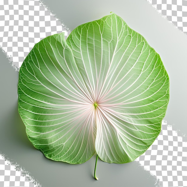 A white Caladium leaf adorned with green veins transparent background