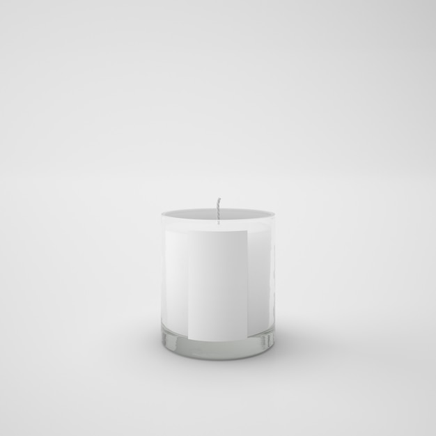 PSD white candle in a glass