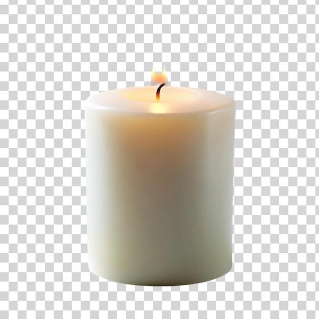 White candle Isolated on transparent background