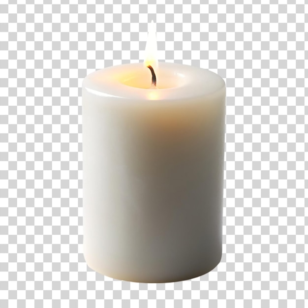 White candle Isolated on transparent background