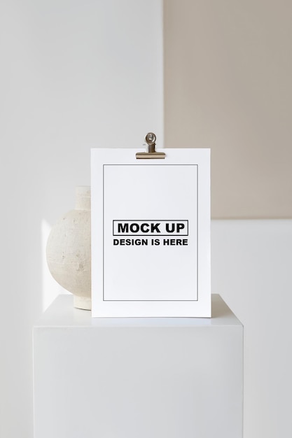 White Canvas Mockup Paper Board 3D Mockup